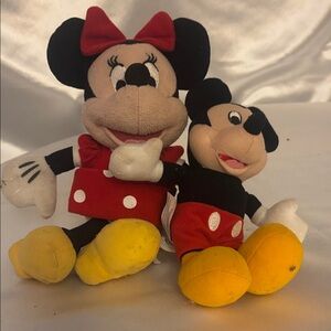 Disney Mickey & Minnie Plush Toys - Black, Red, Yellow